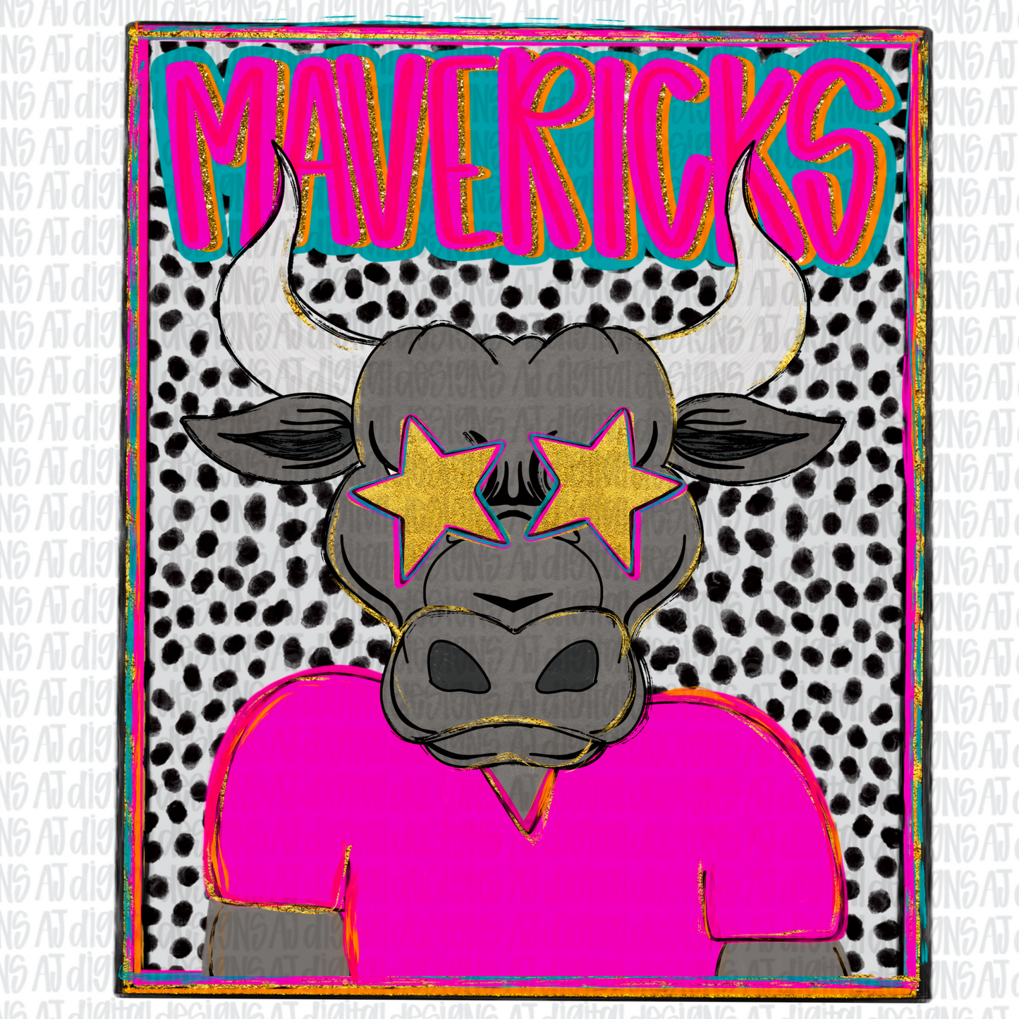 Mavericks Bull Preppy Portrait
