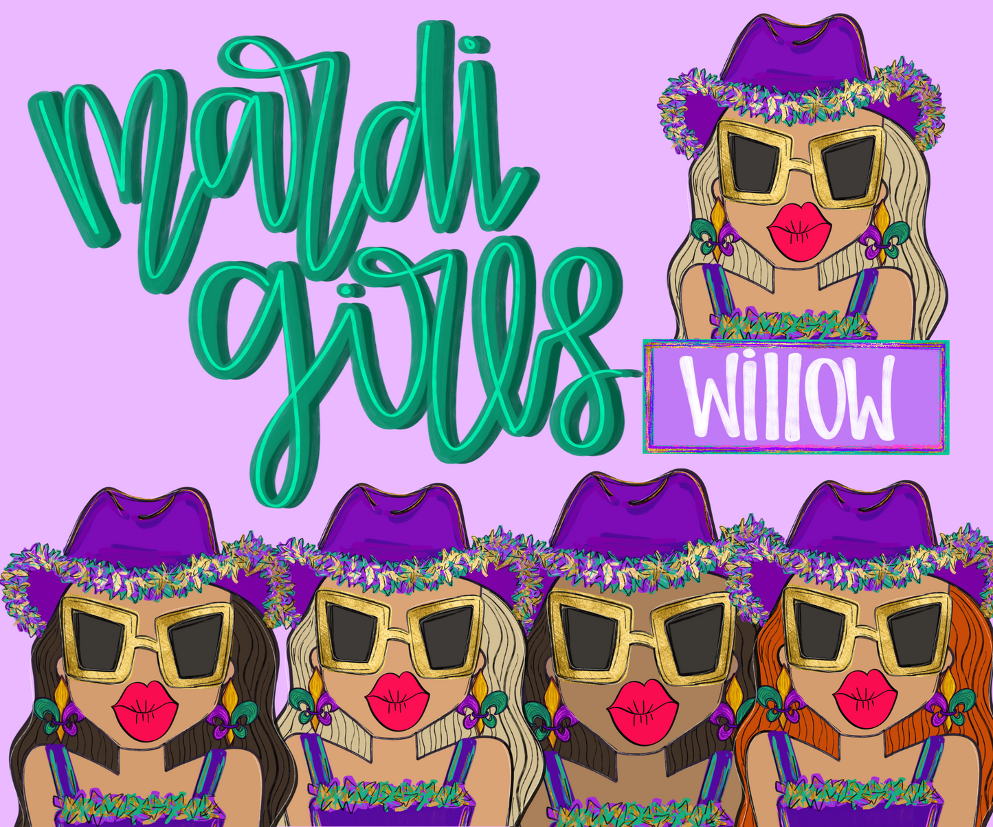 Mardi Girls Bundle With Name Plate Included
