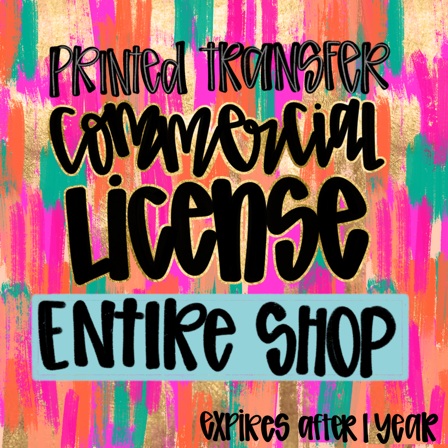 License To Sell Printed Transfers
