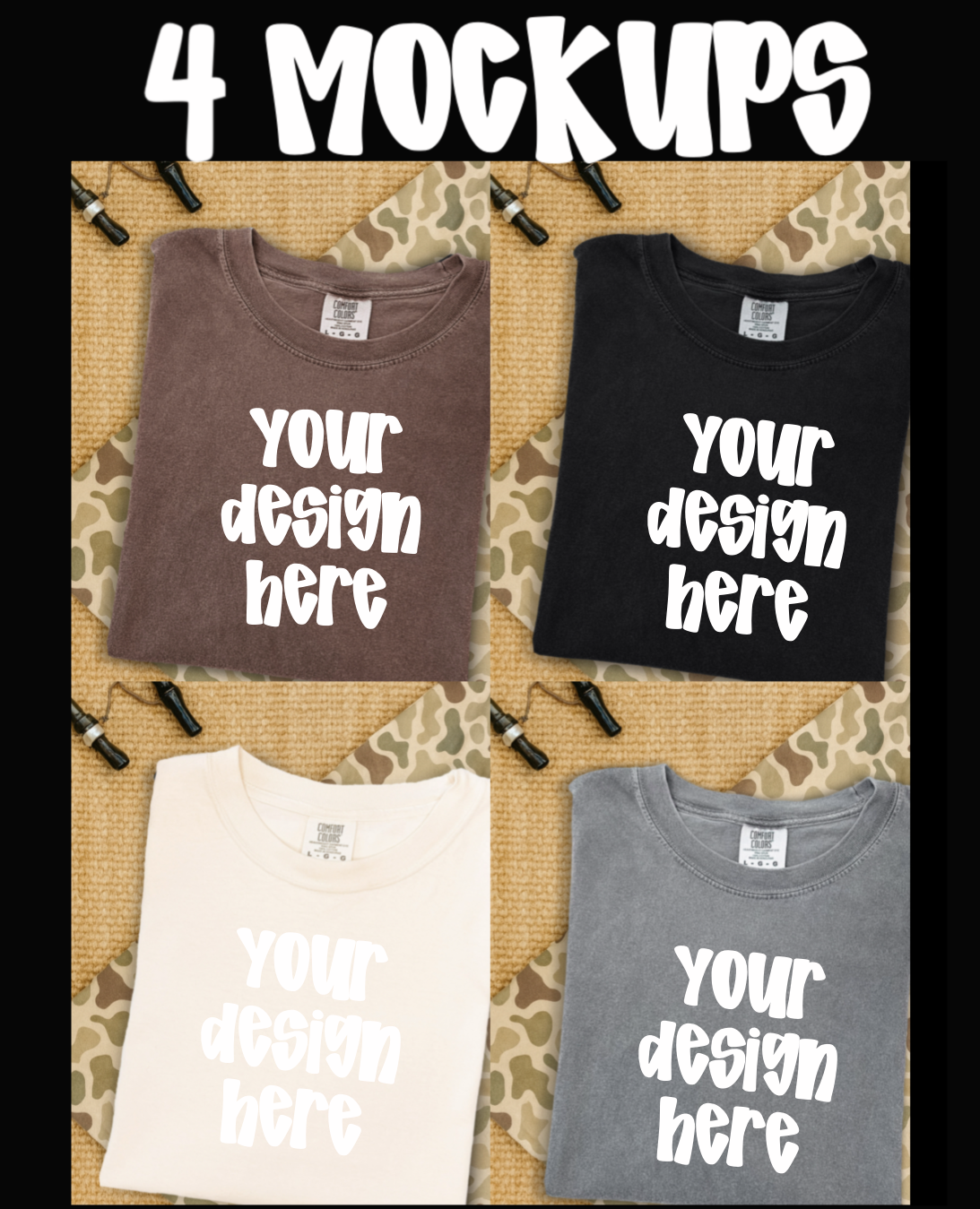 4 Mock-ups CC 1717 black, gray, ivory, and espresso