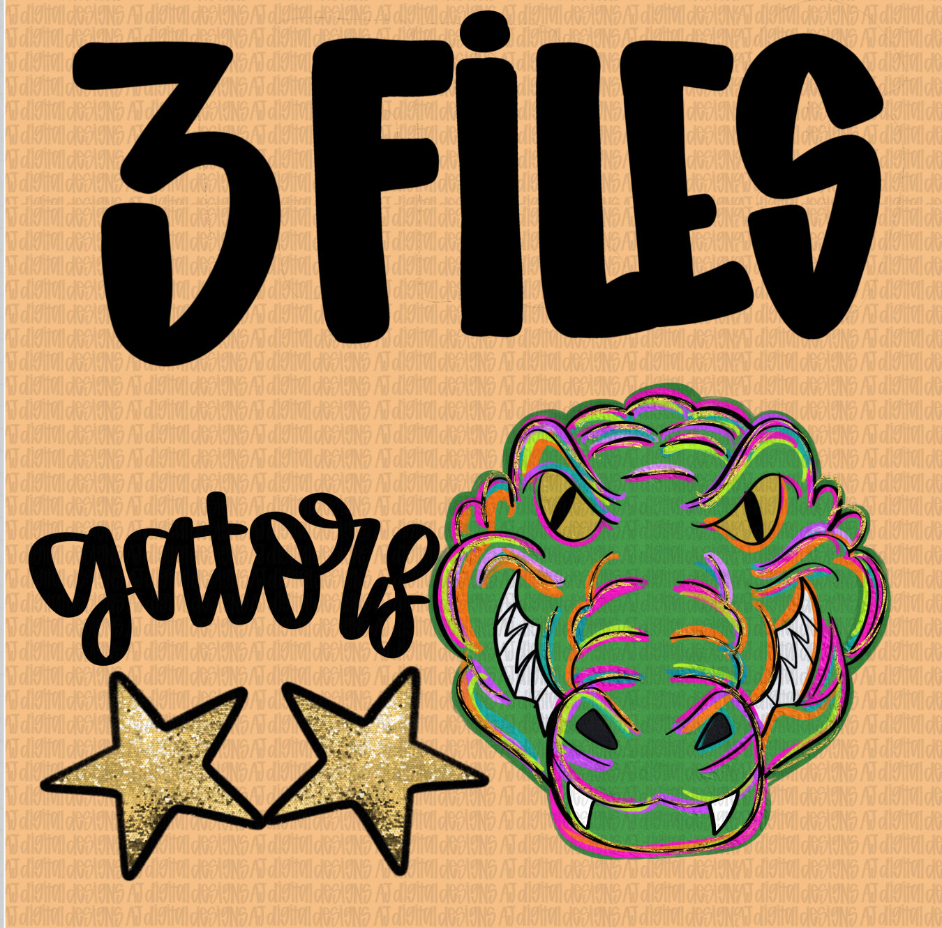 Tigers painted mascot 3 files
