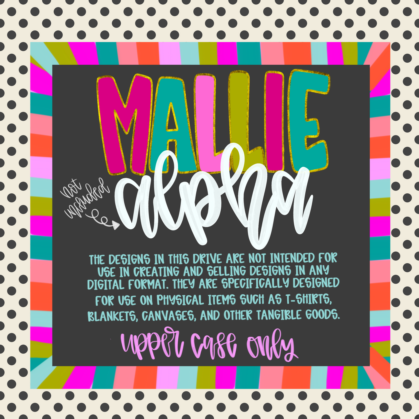 Mallie png uppercase font pack