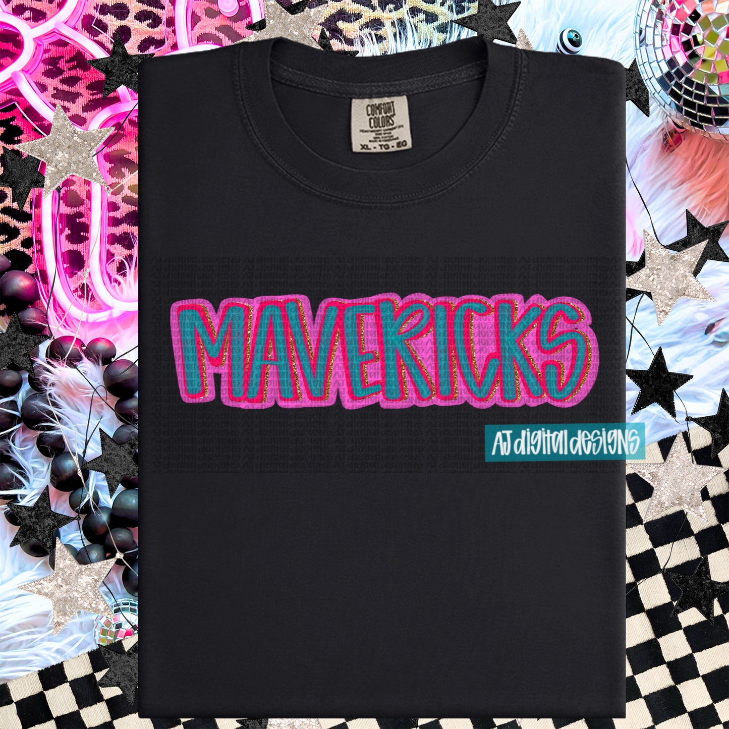 Mavericks Turquoise Hot Pink Layered