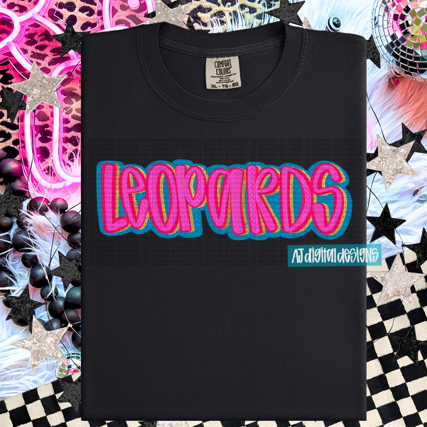 Leopards Blue Layered
