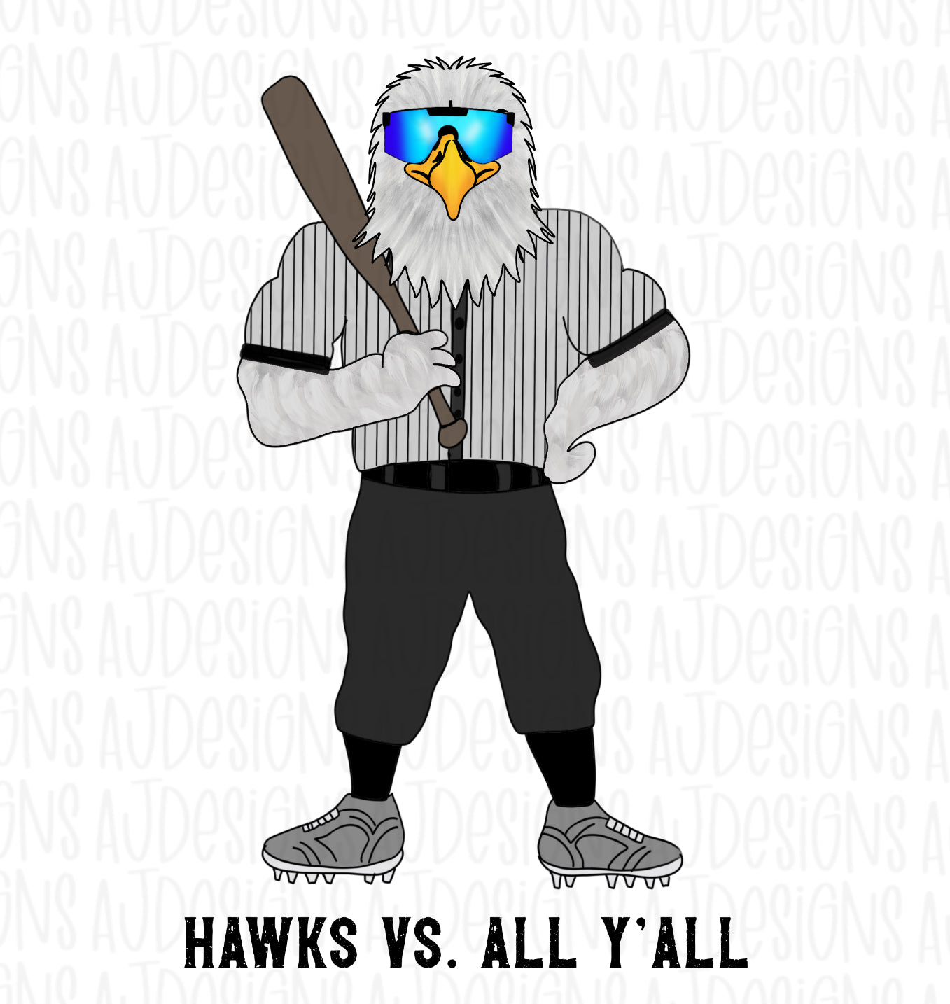 Hawks vs All Y’all Baseball Digital Download PNG