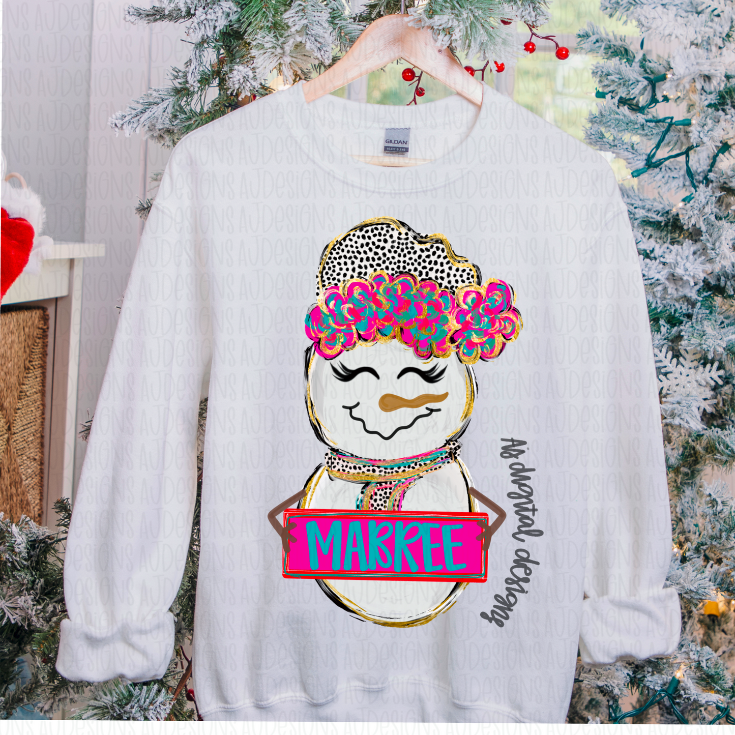 Snowman Peredita With Custom Option Digital Download PNG