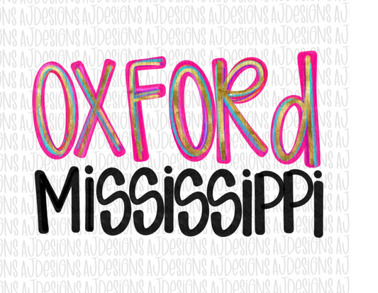 Oxford Mississippi Pink Streak Digital Download PNG