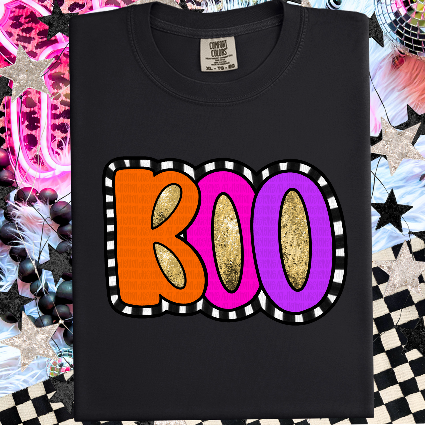 BOO colorful PNG