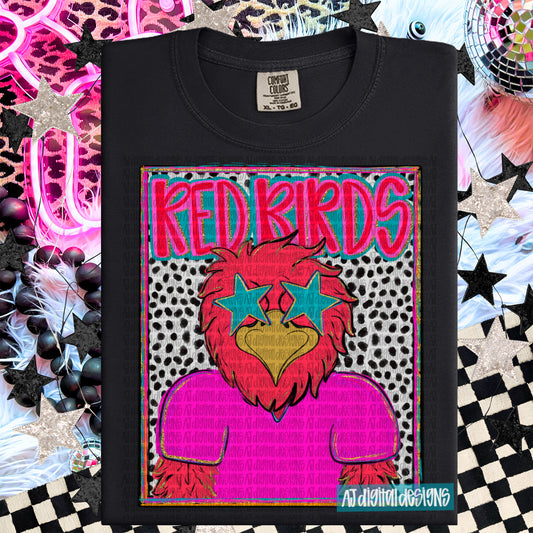 Red Birds Preppy Portrait