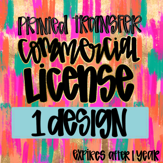 Single Use License To Sell One Design As A Printed Transfer