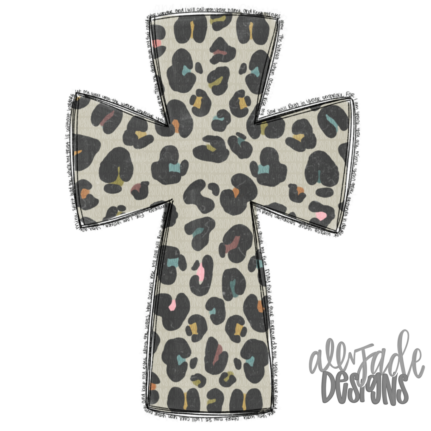 Leopard Cross Digital Download PNG