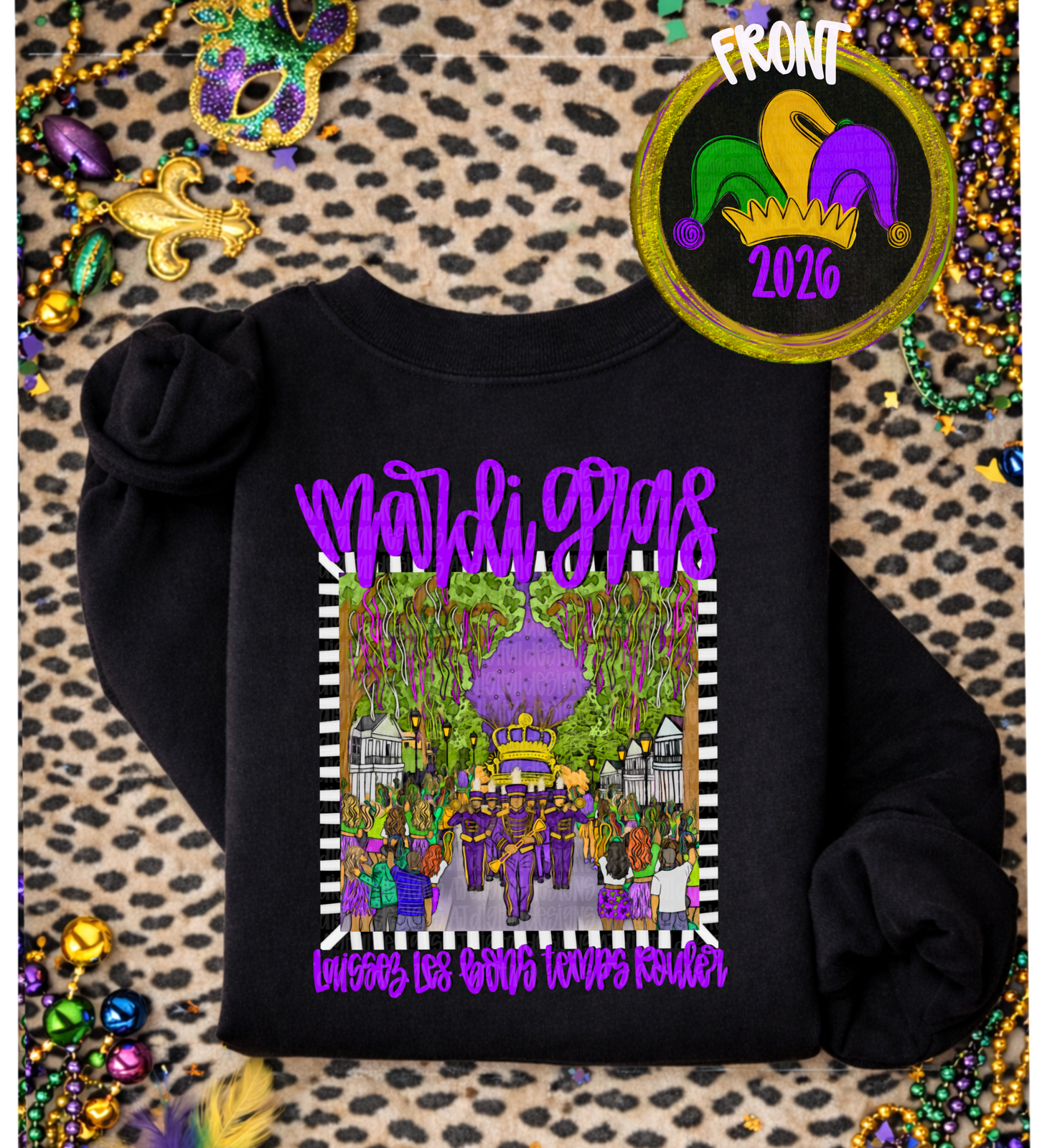 Mardi gras band trio All 3 colors + pockets (9 files total)