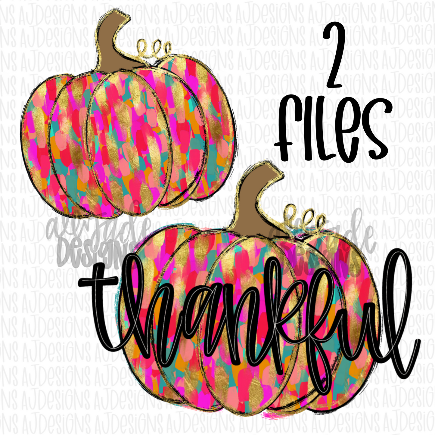 Paint Strokes Pumpkin Set Digital Download PNG