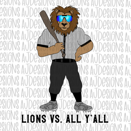 Lions vs All Y’all Baseball Digital Download PNG