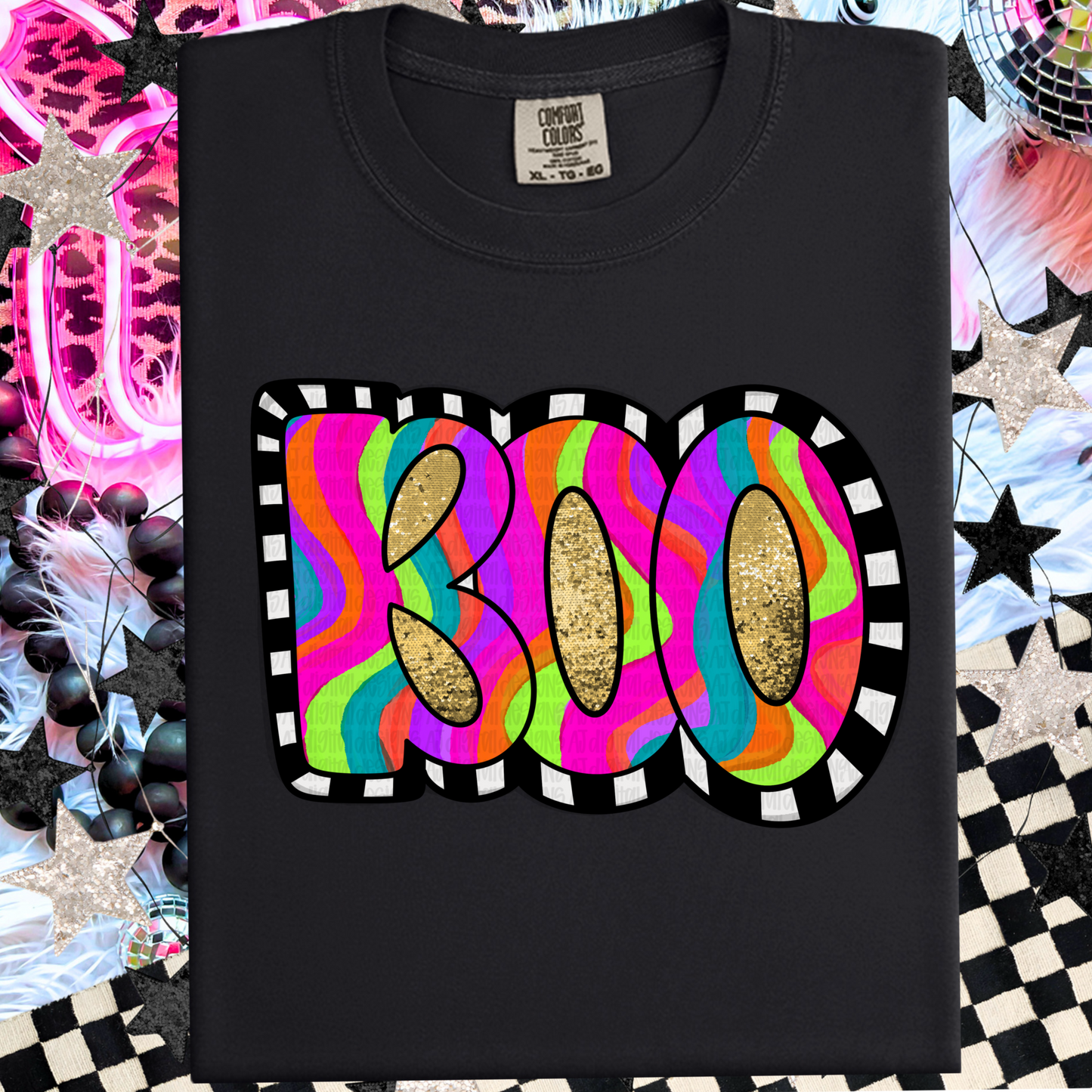 BOO colorful PNG