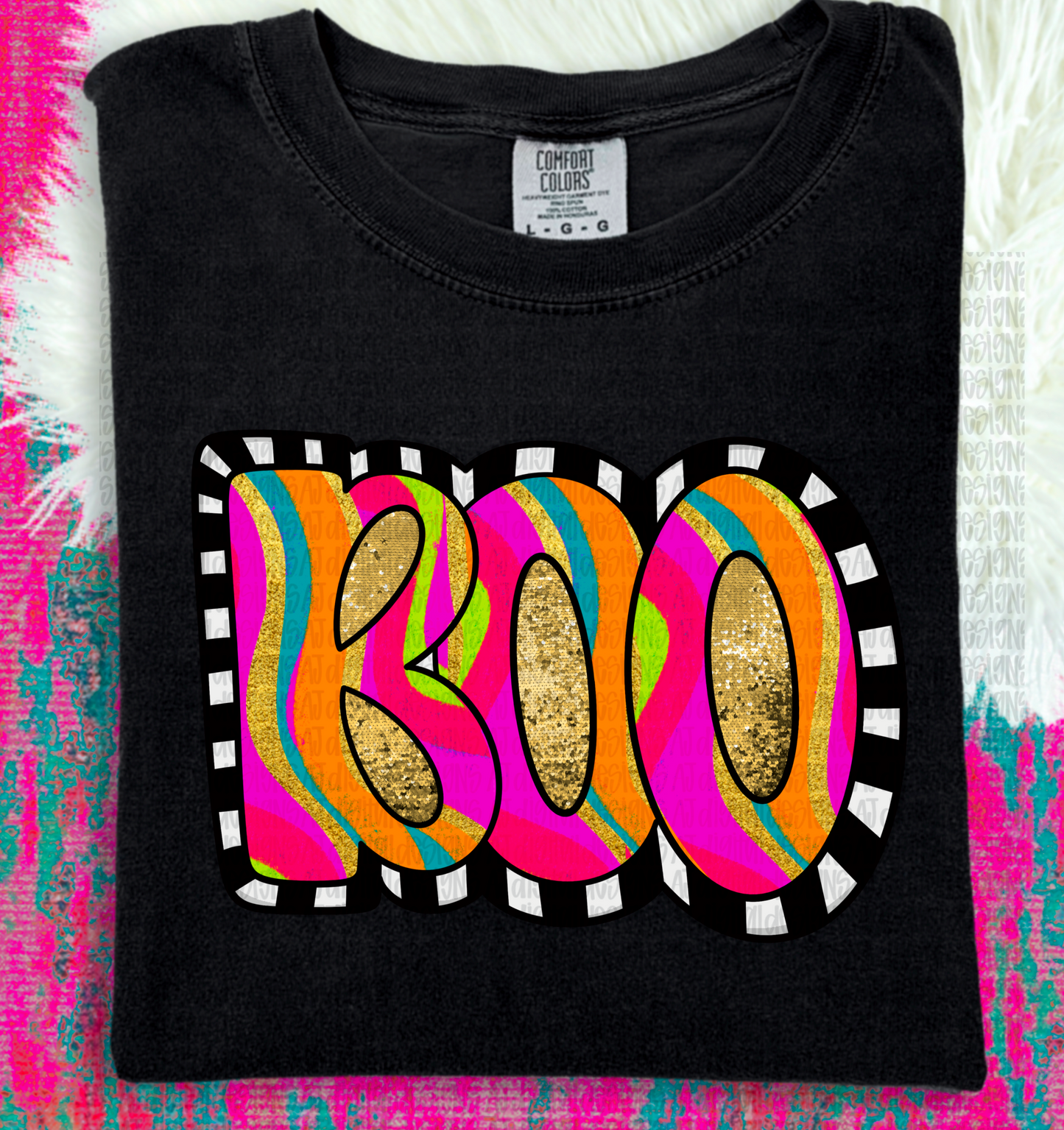 BOO colorful PNG