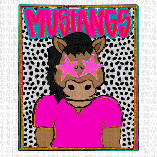 Mustangs Brown Horse Preppy Portrait