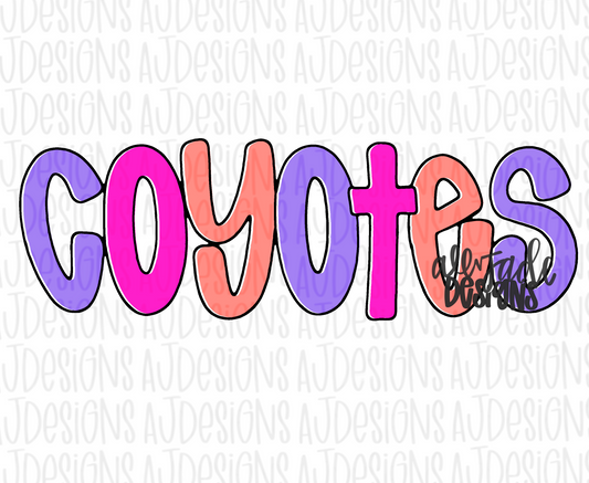 Coyotes Bright Digital Download PNG