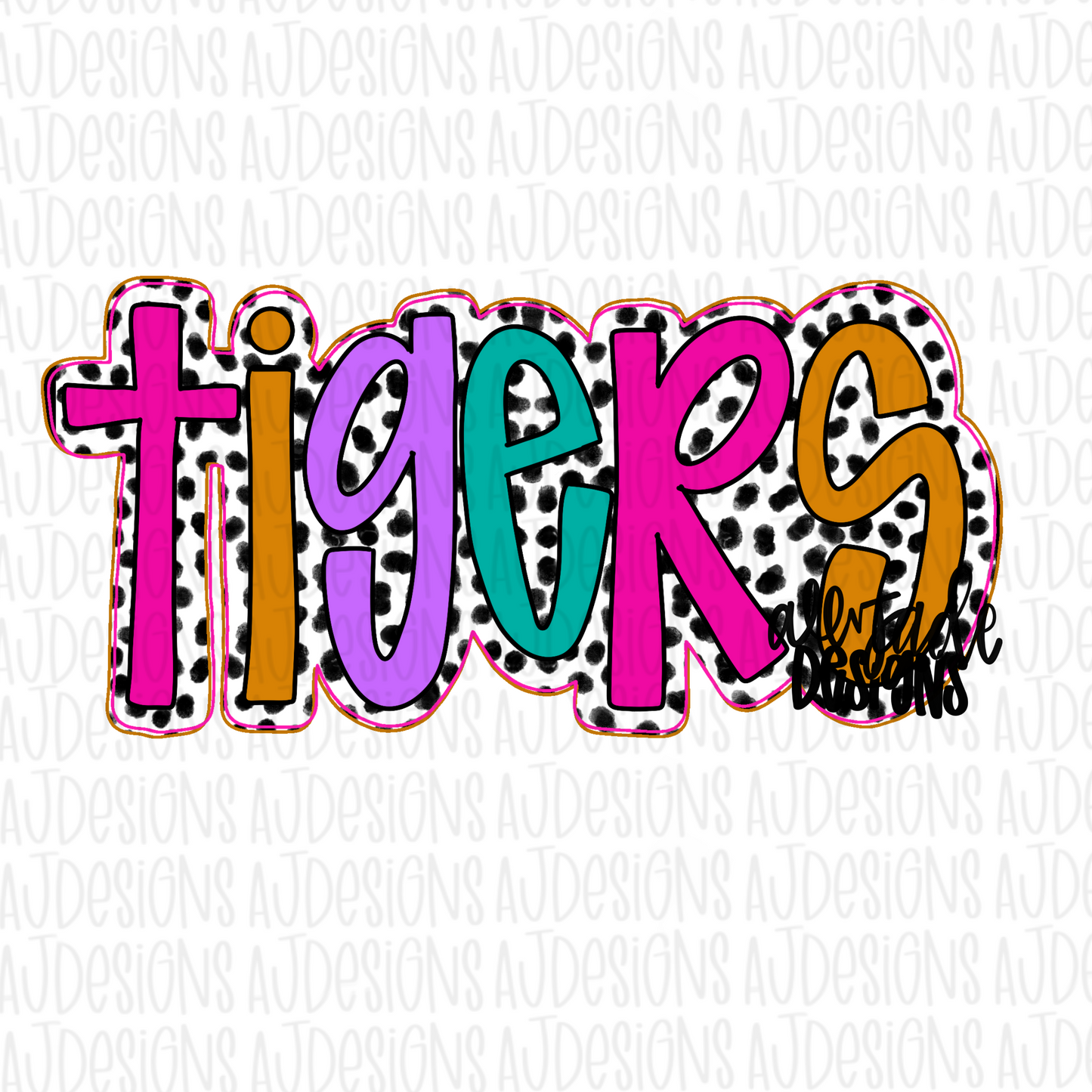 Tigers Bright Dotted Digital Download PNG