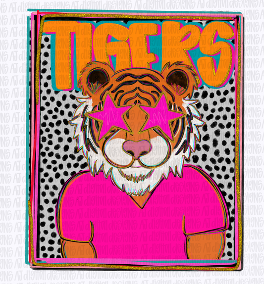 Tigers Orange Preppy Portrait