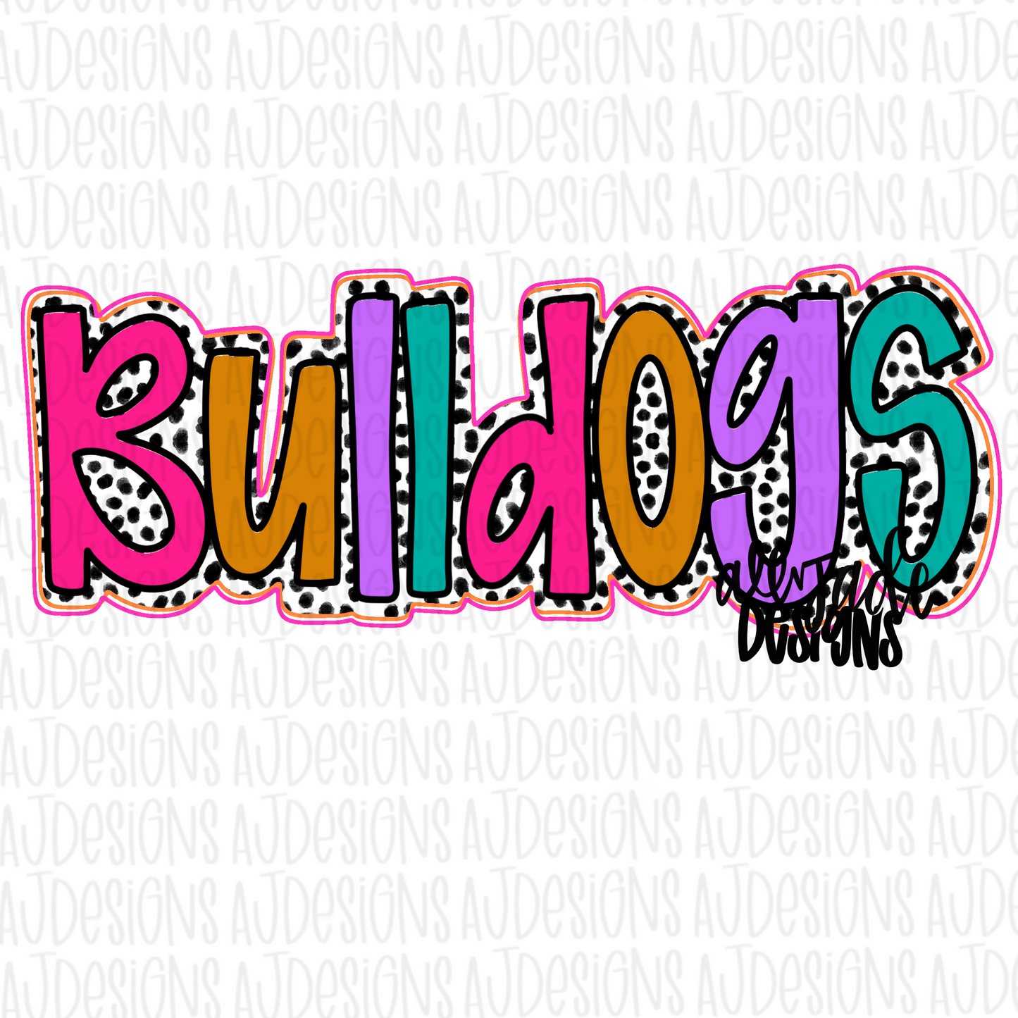 Bulldogs Bright Dotted Digital Download PNG