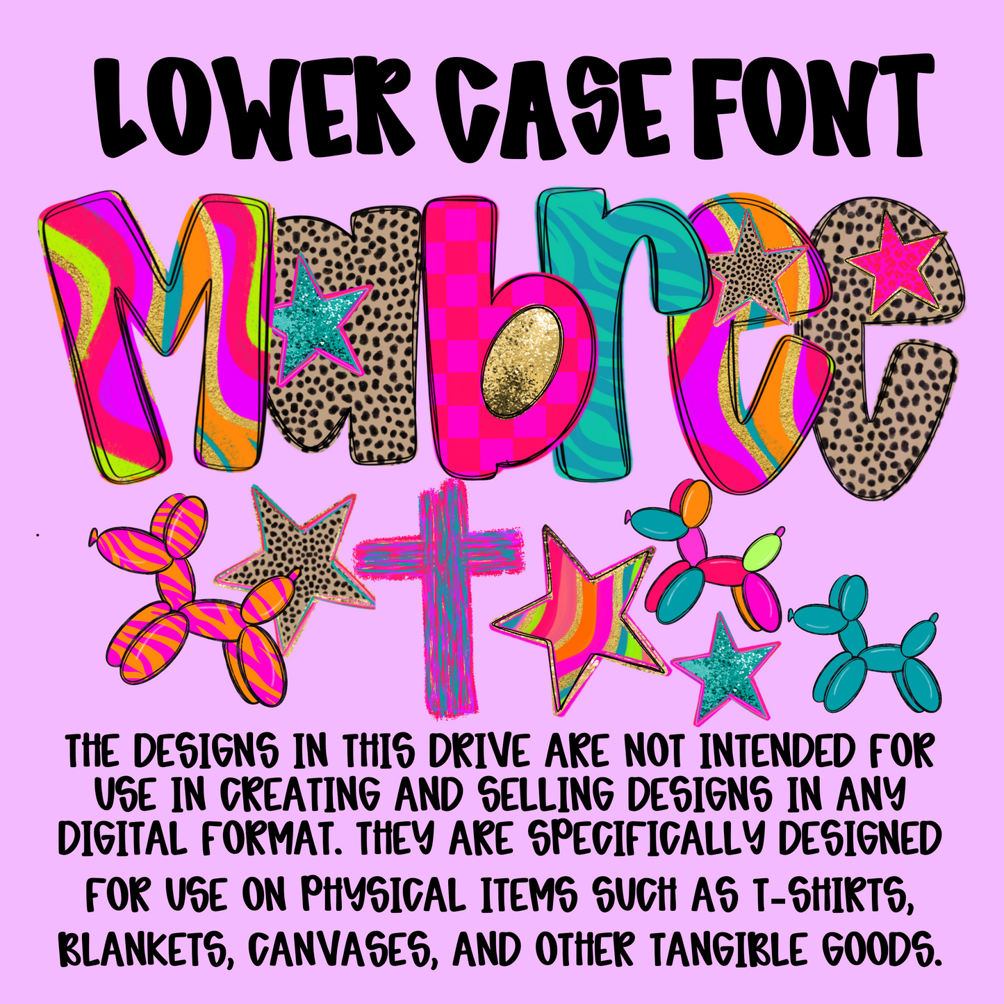 Mabree font Lowercase and clipart Digital Download PNG