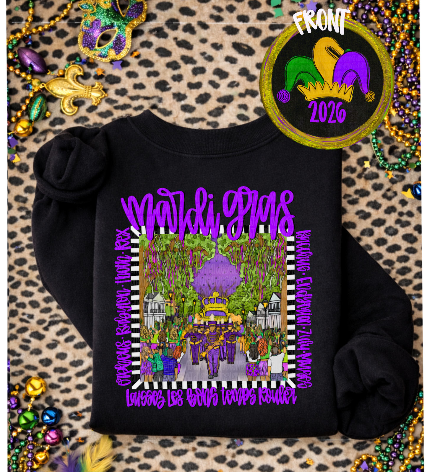 Mardi gras band trio All 3 colors + pockets (9 files total)