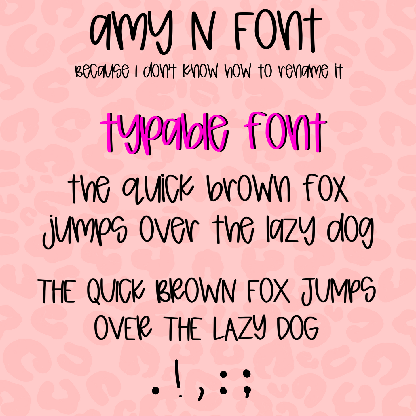 Amy N Font - Typable Font Digital Download PNG