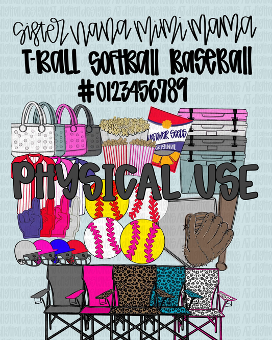 2025 Baseball and softball clipart drive PHYSICAL USE