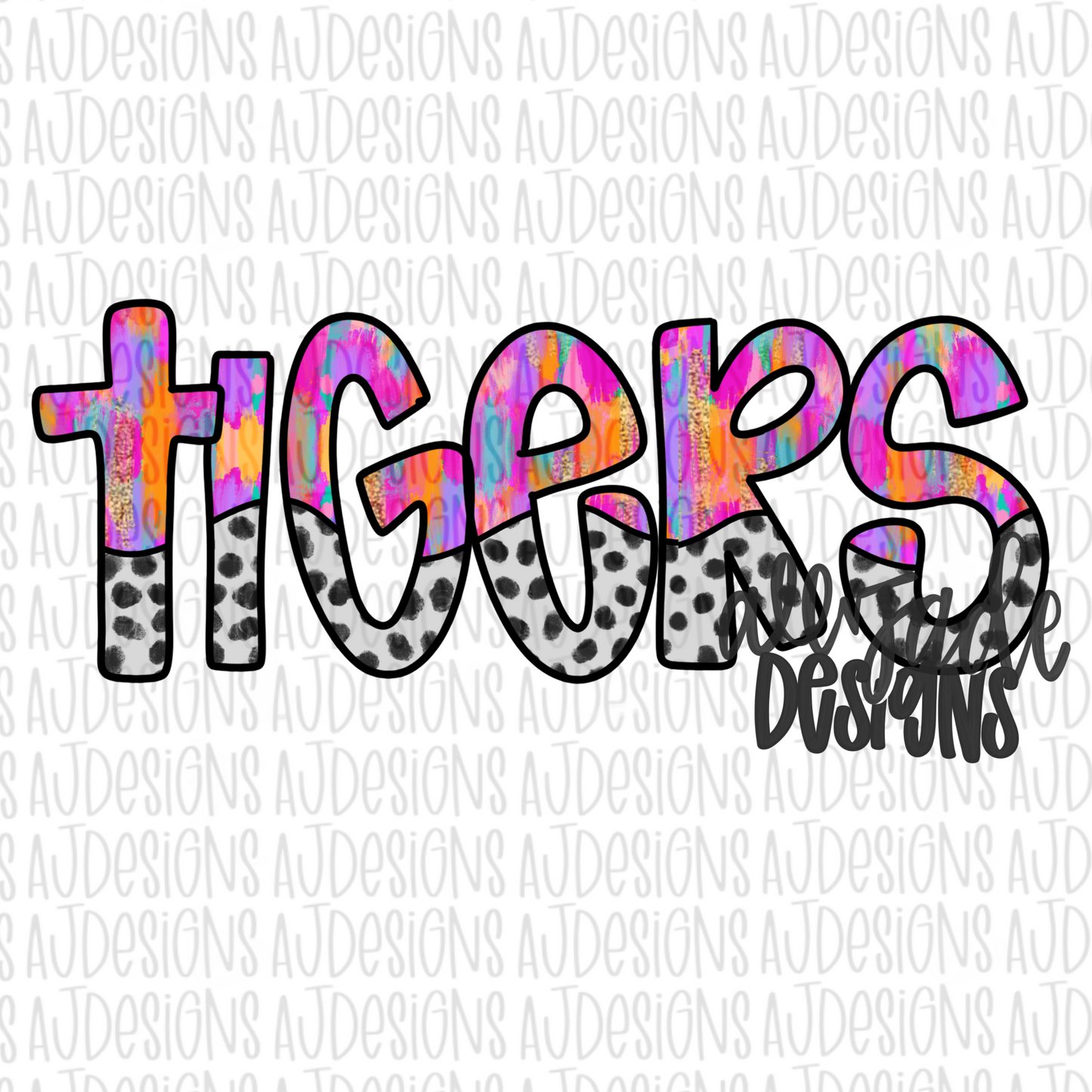 Tigers Doddledot Digital Download PNG