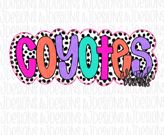 Coyotes Bright Dotted Digital Download PNG