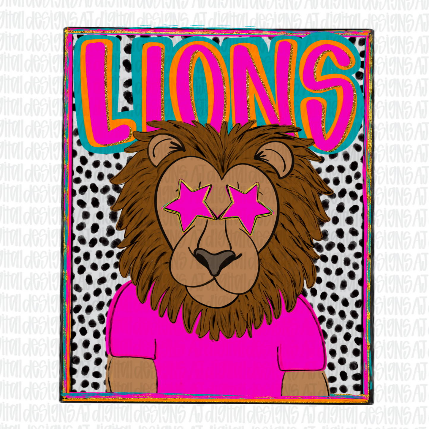 Lions Orange Preppy Portrait