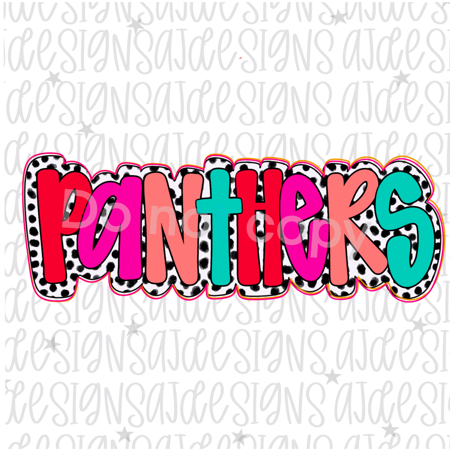 Panthers Dotted Pink Tone Digital Download PNG