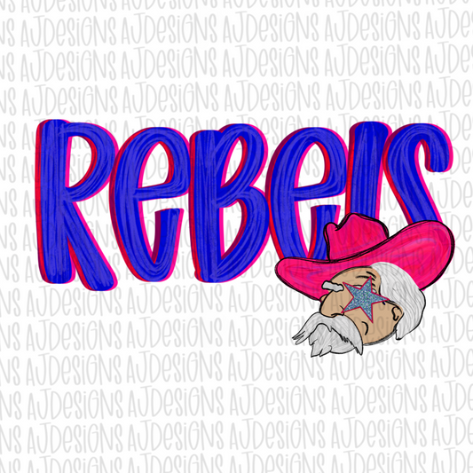 Rebels Navy Pink Digital Download PNG