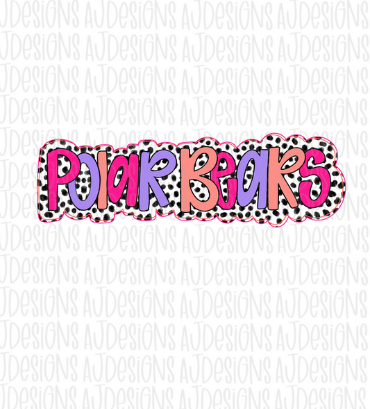 Polar Bears Bright Dotted Digital Download PNG