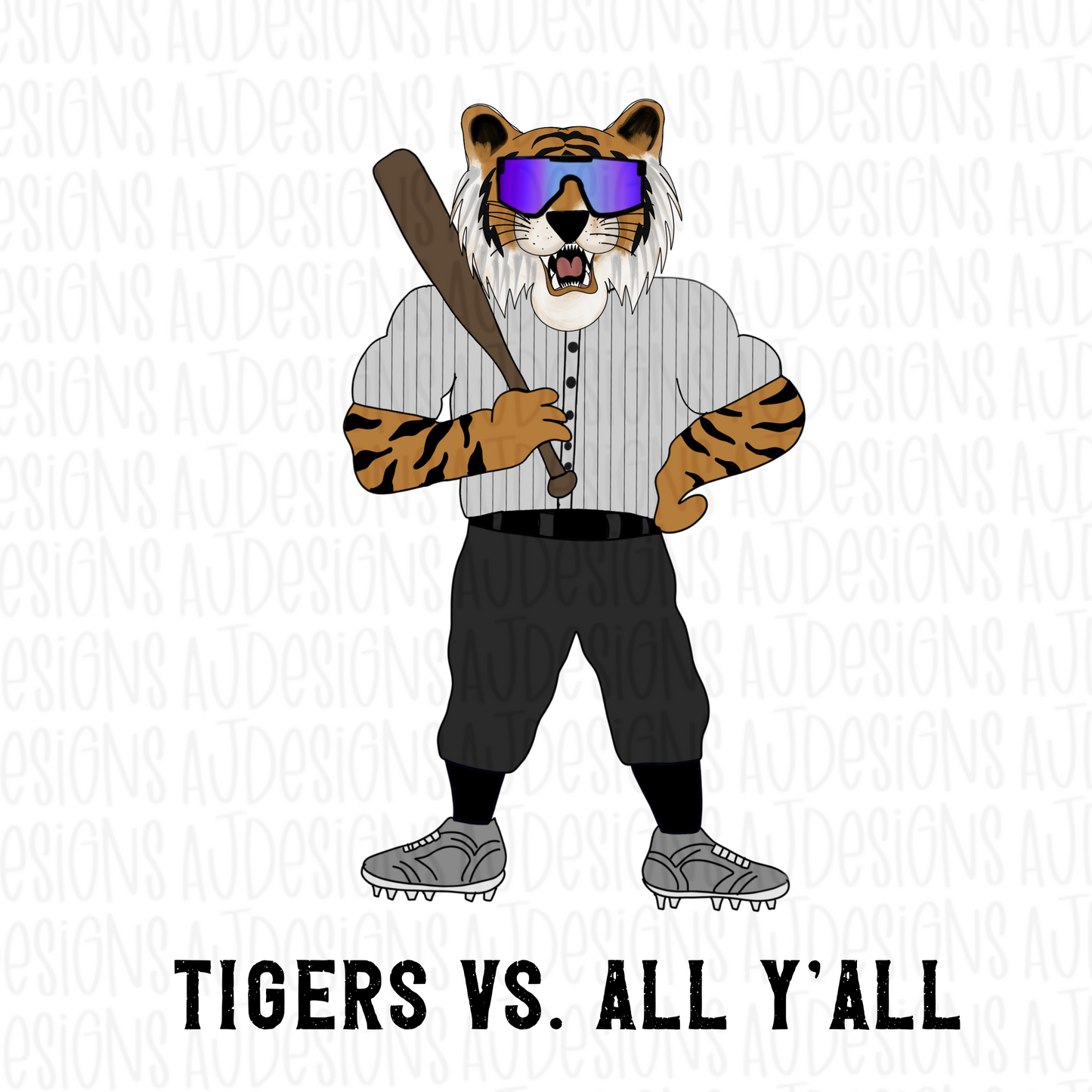 Tigers vs All Y’all Baseball Digital Download PNG