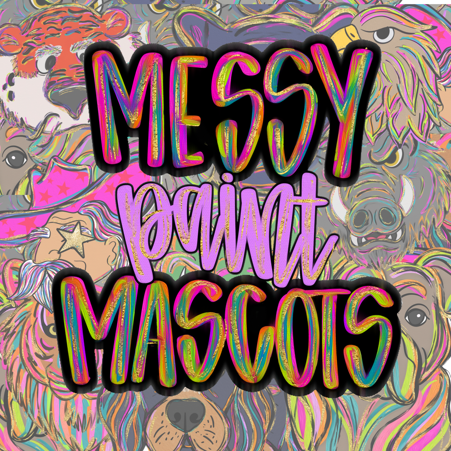 Messy paint mascots drive