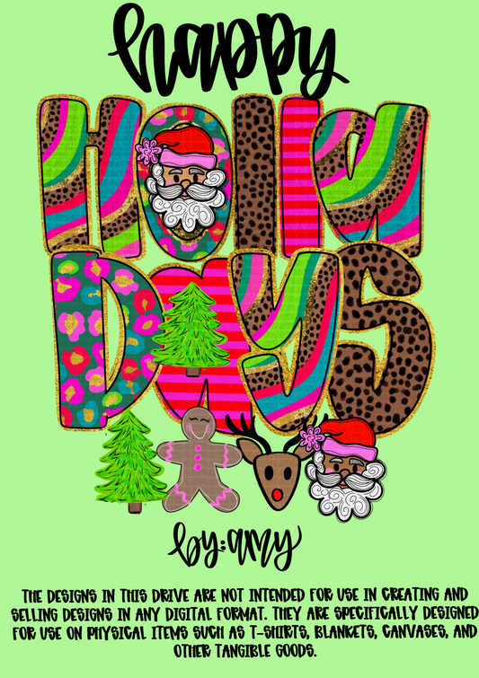 Holladays png font & clipart Digital Download PNG
