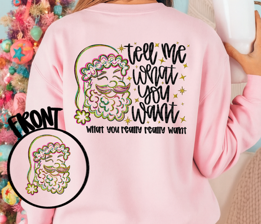 Tell me what you want png santa designs