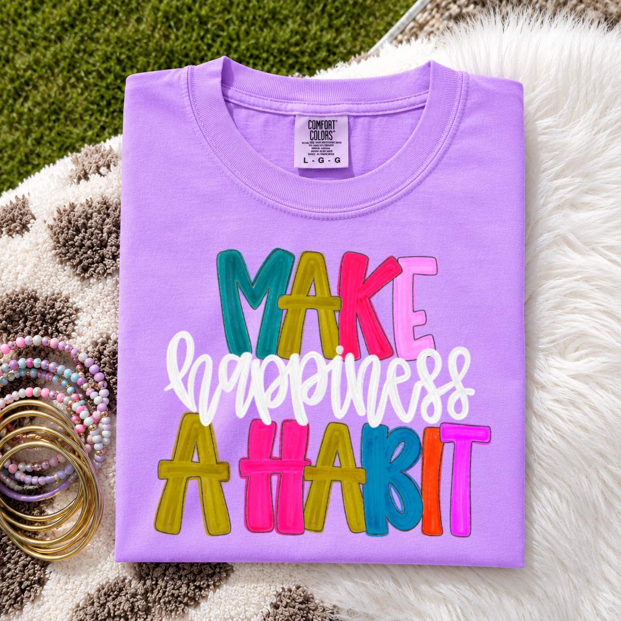 Make happiness a habit png design