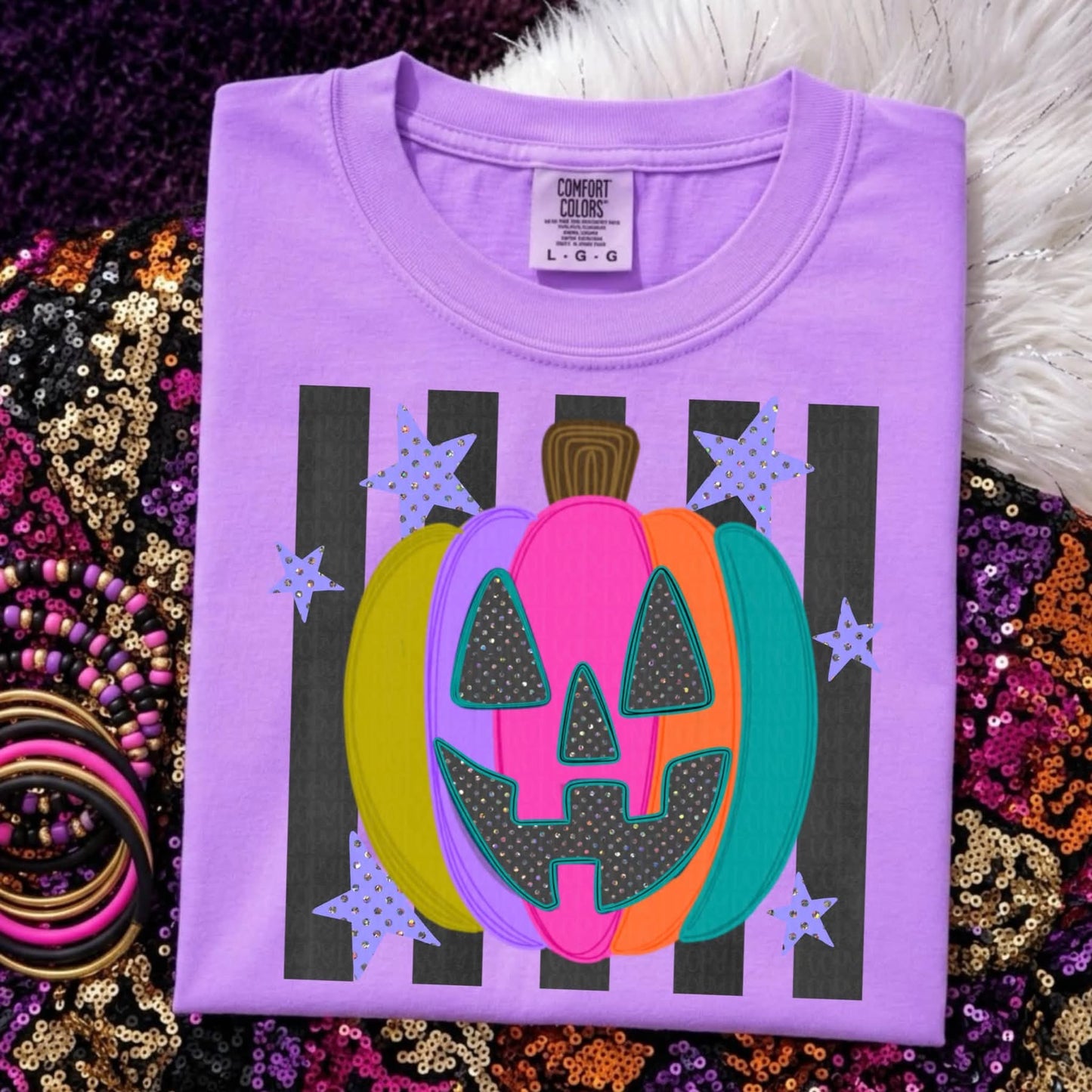 Glitzy colorful pumpkin