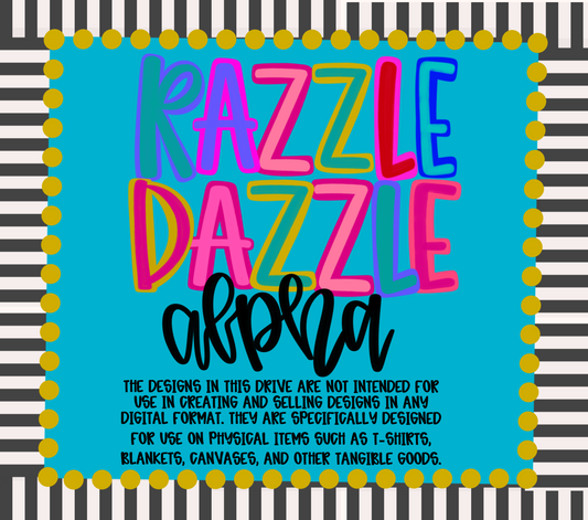 Razzle Dazzle uppercase only font 2 of each letter