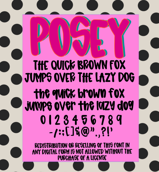 POSEY  OTF TTF FONT