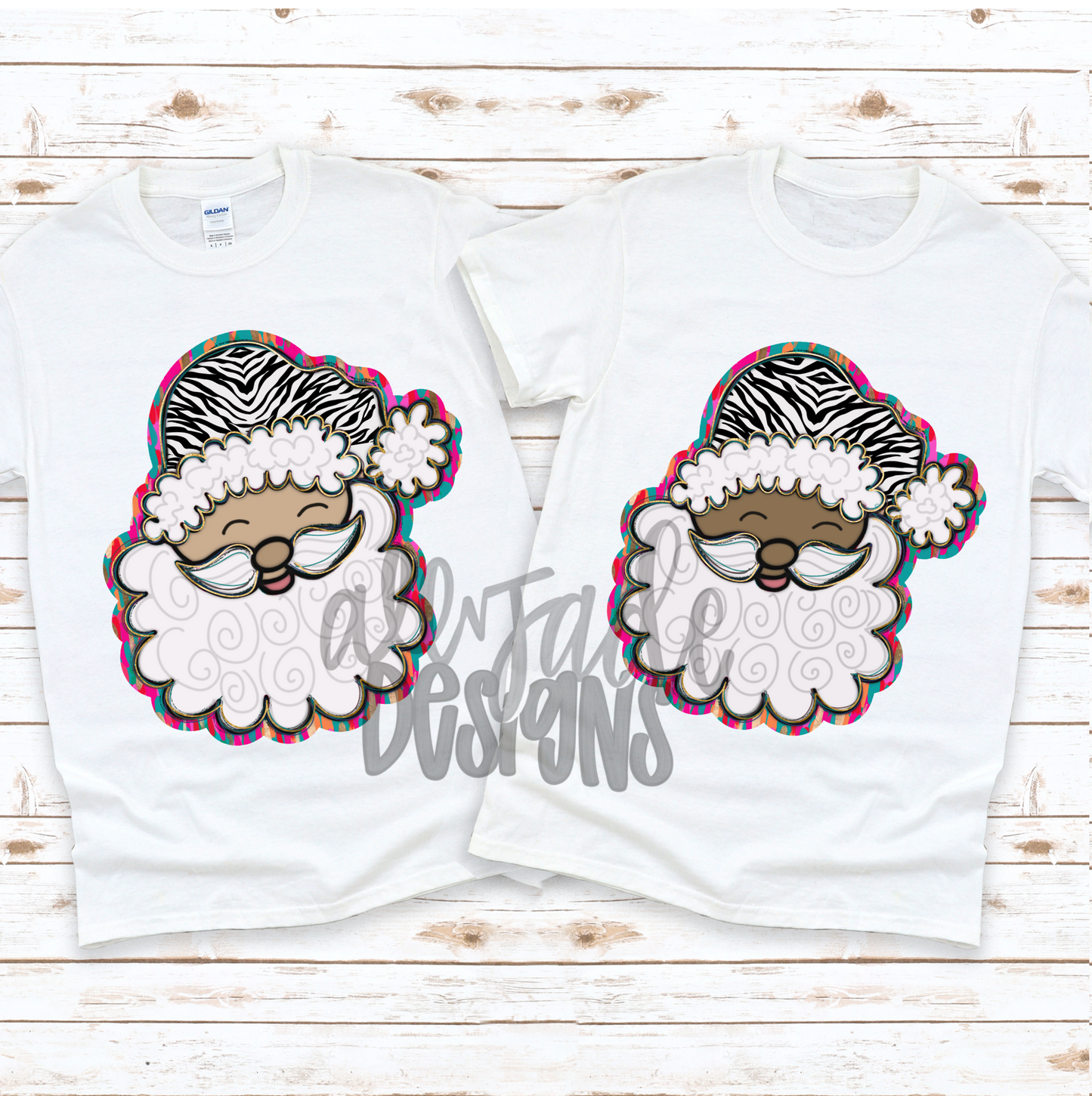 Zebra Santa Claus 2 Skintones Digital Download PNG