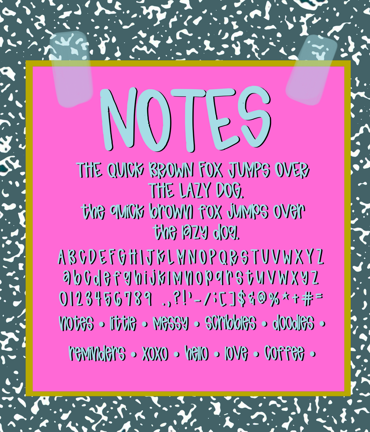 NOTES  WITH DIGITAL USE LICENSE OTF TTF TYPABLE FONT