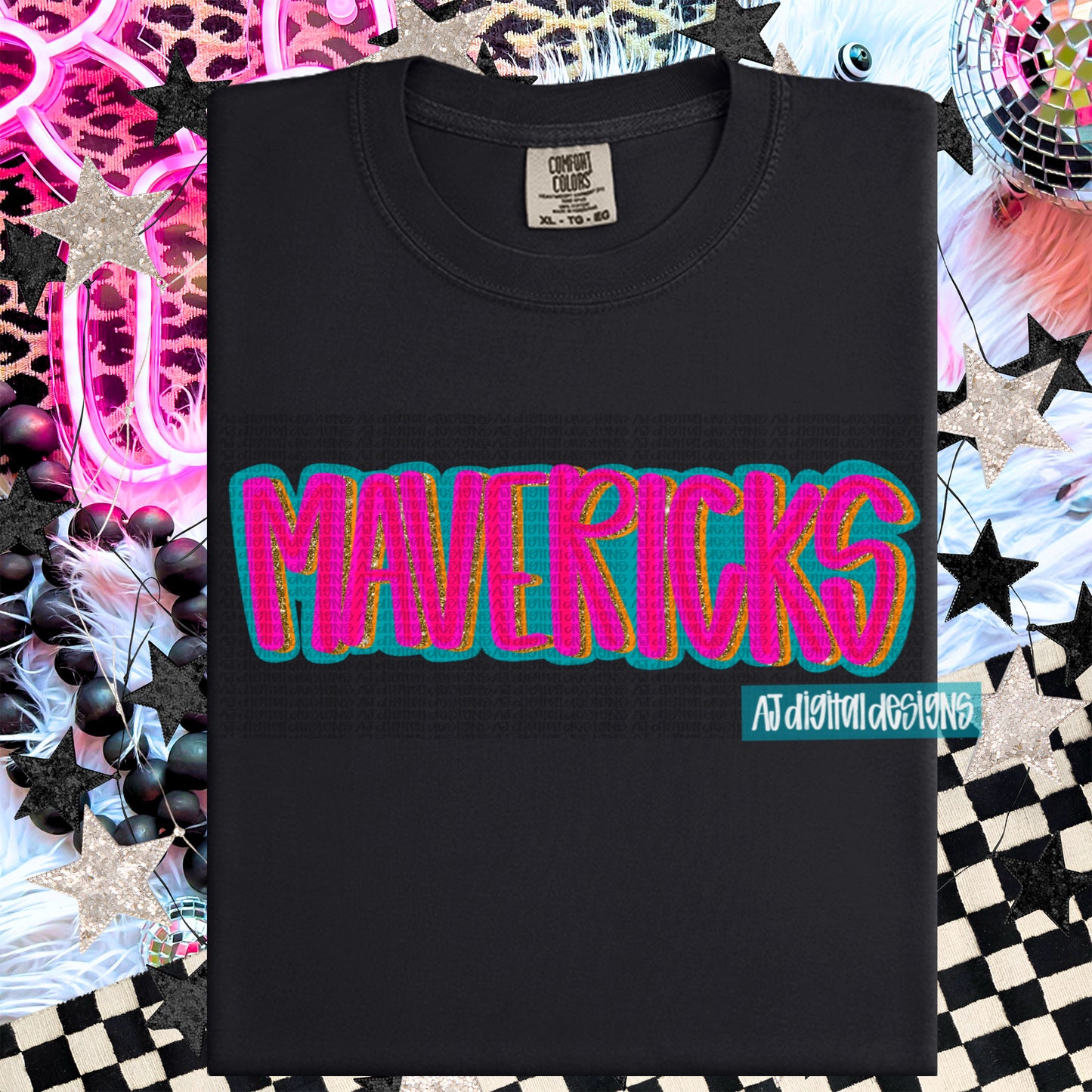 Mavericks Hot Pink Orange Layered