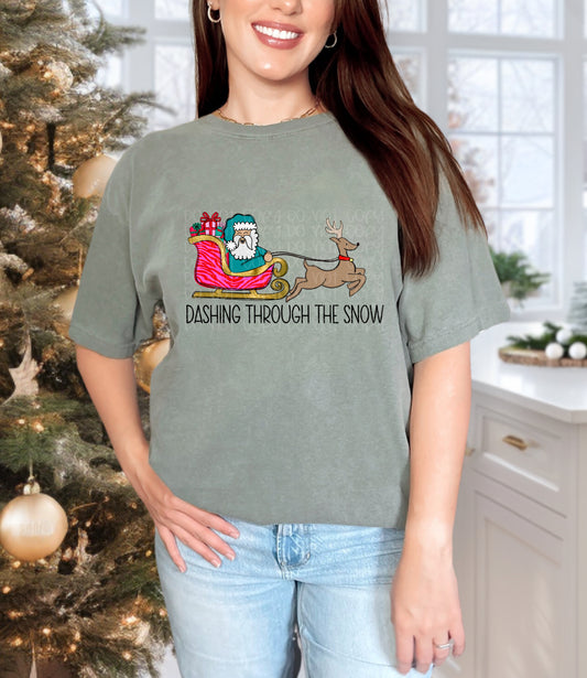 Dashing Through The Snow Turquoise Digital Download PNG