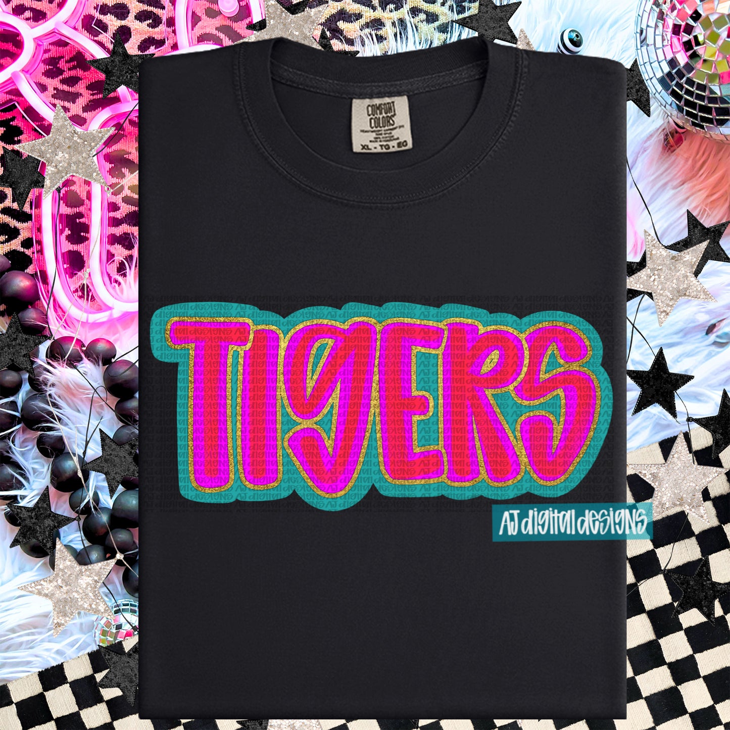 Tigers Bright Pink Layered