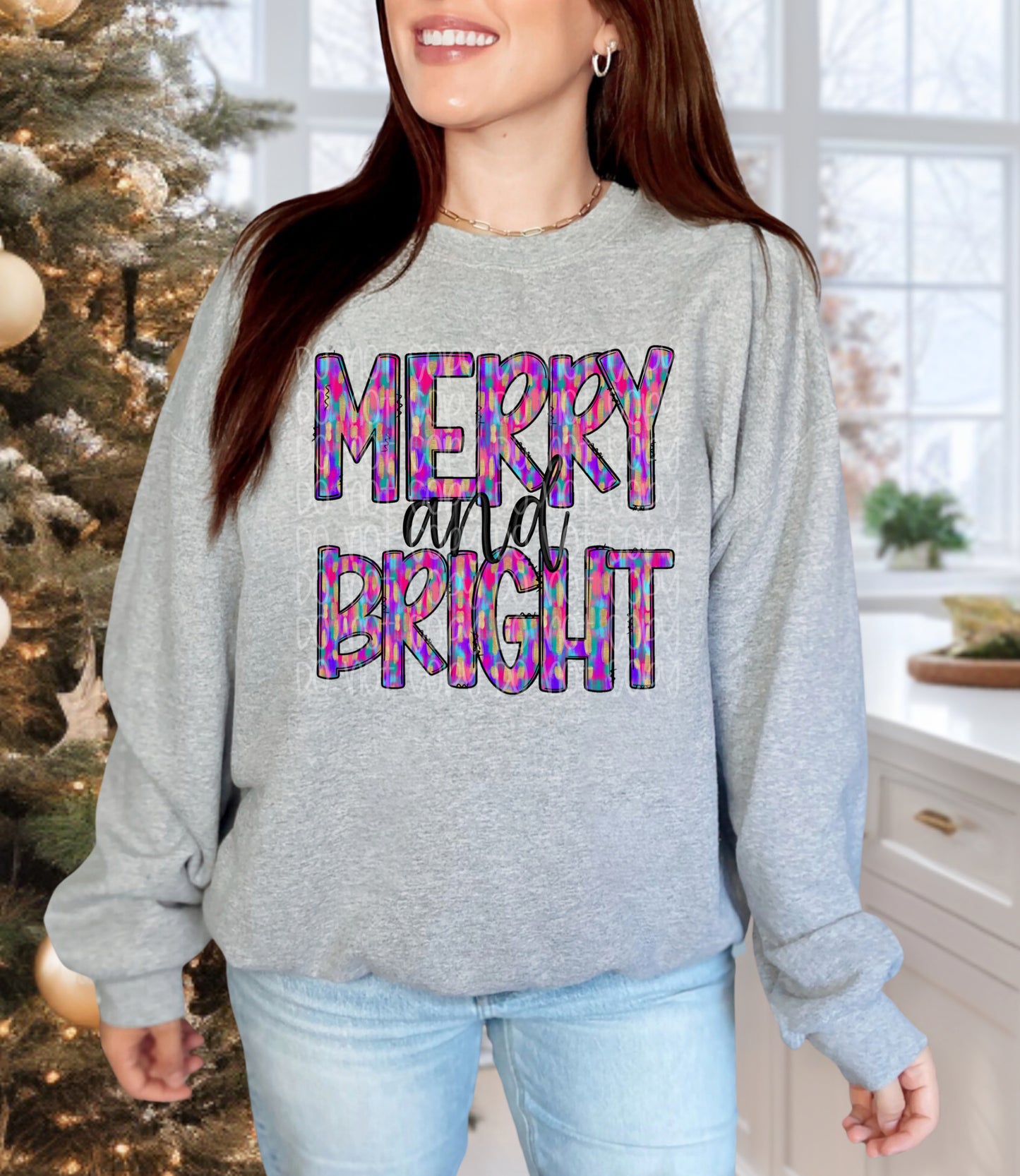 Merry & Bright Purple Brushstroke Digital Download PNG