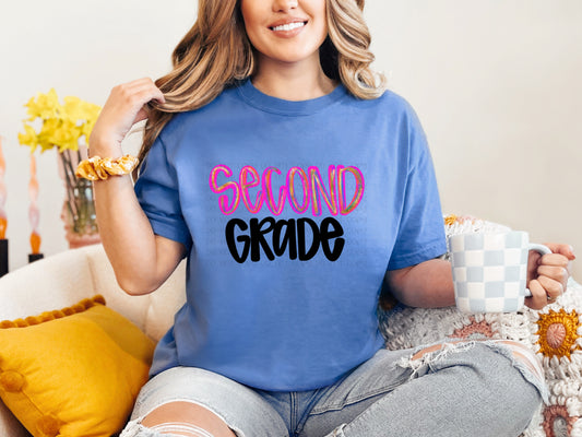 Second Grade Amy Distressed Digital Download PNG